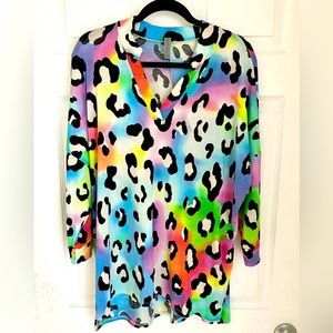 Neon Leopard 3/4 Sleeve Gabby Blouse